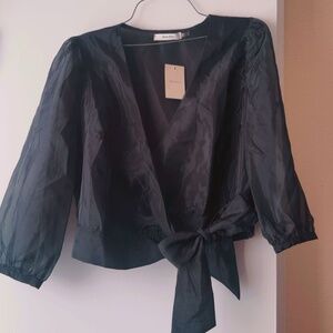 Black Sheer top with bow